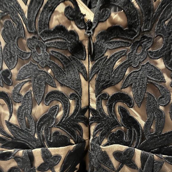 Black lace Bebe dress! Form fitting with mesh shoulders and neck line. Size 8. - Picture 4 of 4